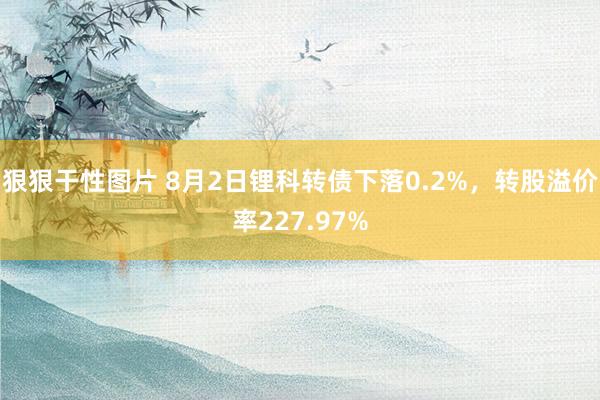 狠狠干性图片 8月2日锂科转债下落0.2%，转股溢价率227.97%