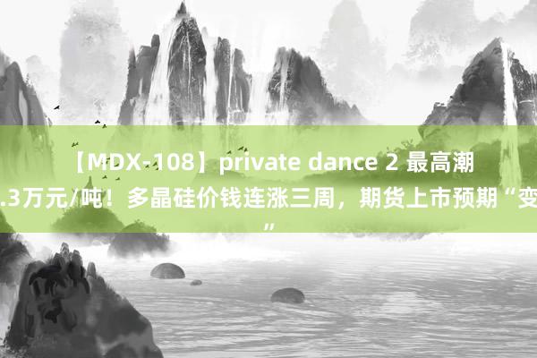 【MDX-108】private dance 2 最高潮至4.3万元/吨！多晶硅价钱连涨三周，期货上市预期“变浓”