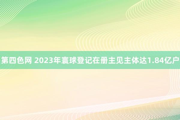 第四色网 2023年寰球登记在册主见主体达1.84亿户