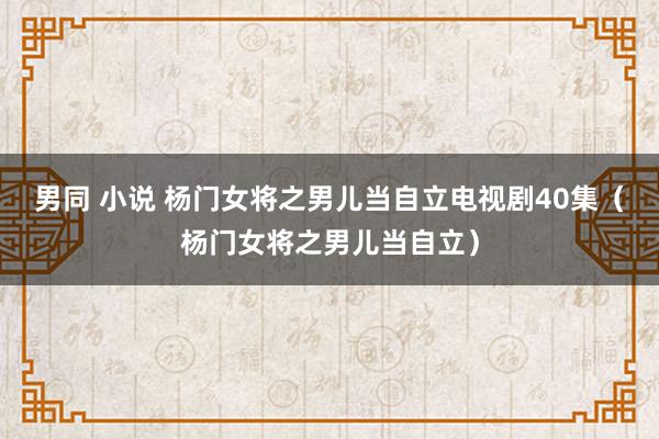 男同 小说 杨门女将之男儿当自立电视剧40集（杨门女将之男儿当自立）